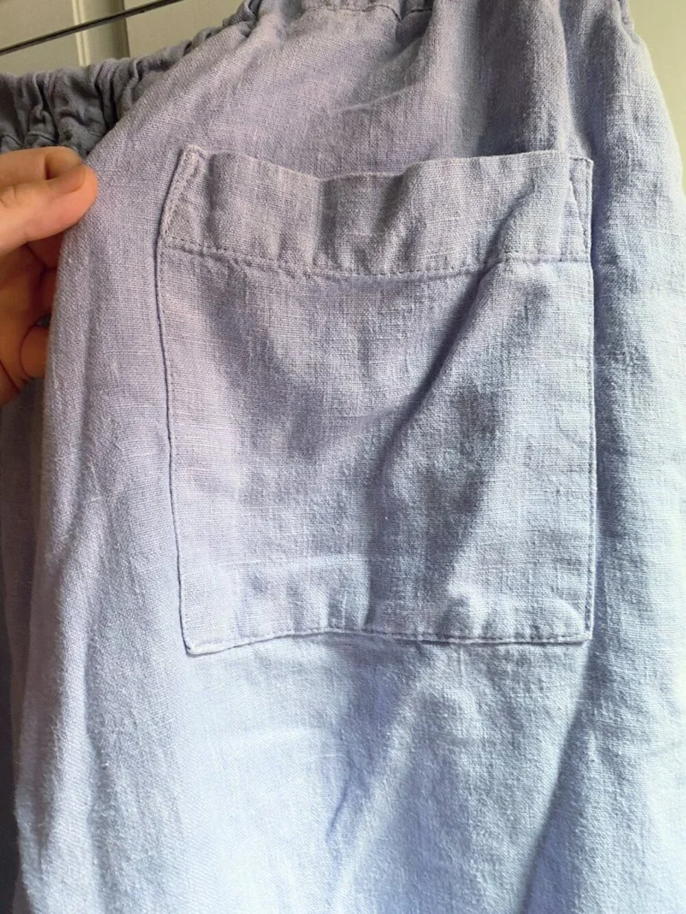 Nettle Studios Periwinkle Cornflower Blue Mid-Easy Linen Pants Sz XL